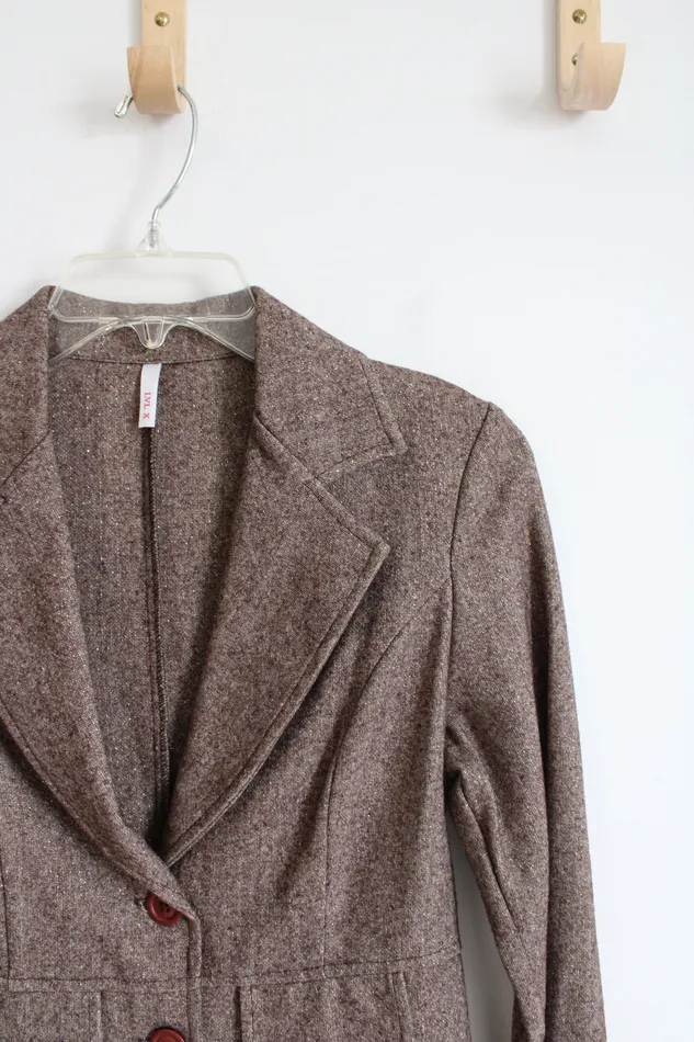 LVL X Earrings LVL X Brown Metallic Jacket S