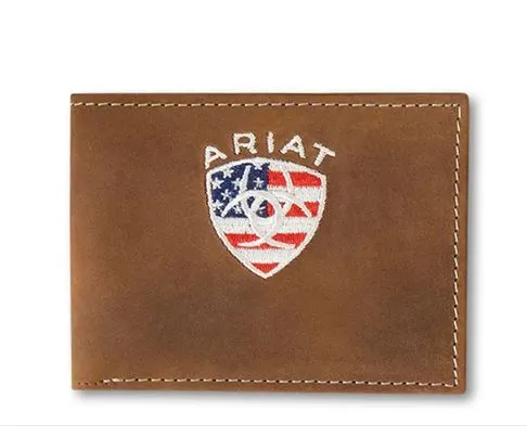 M F WESTERN PRODUCTION INC Earrings ARIAT BIFOLD WALLET AMERICAN FLAG EMBROIDERED AGED BARK M F WESTERN PRODUCTION INC Earrings ARIAT BIFOLD WALLET AMERICAN FLAG EMBROIDERED AGED BARK