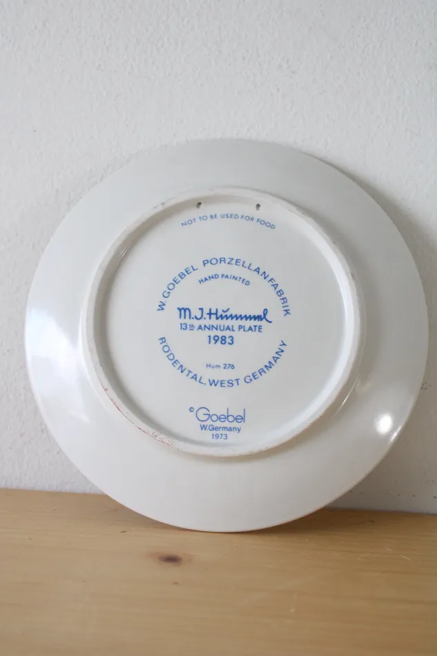 MJ Hummel 13th Annual Plate 1983 Goebel W Germany Goebel Earrings