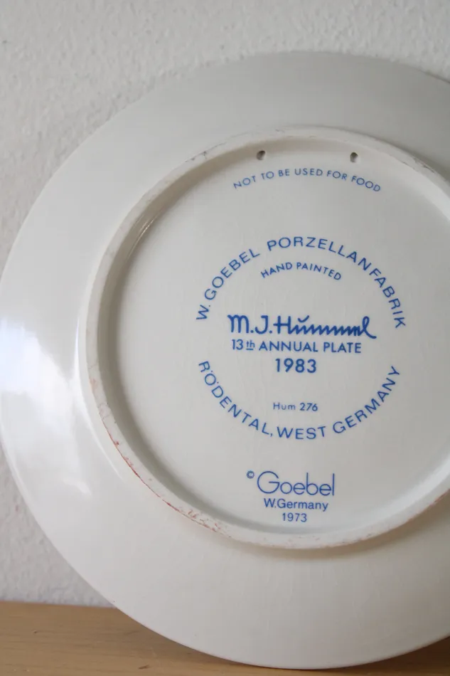 MJ Hummel 13th Annual Plate 1983 Goebel W Germany Goebel Earrings