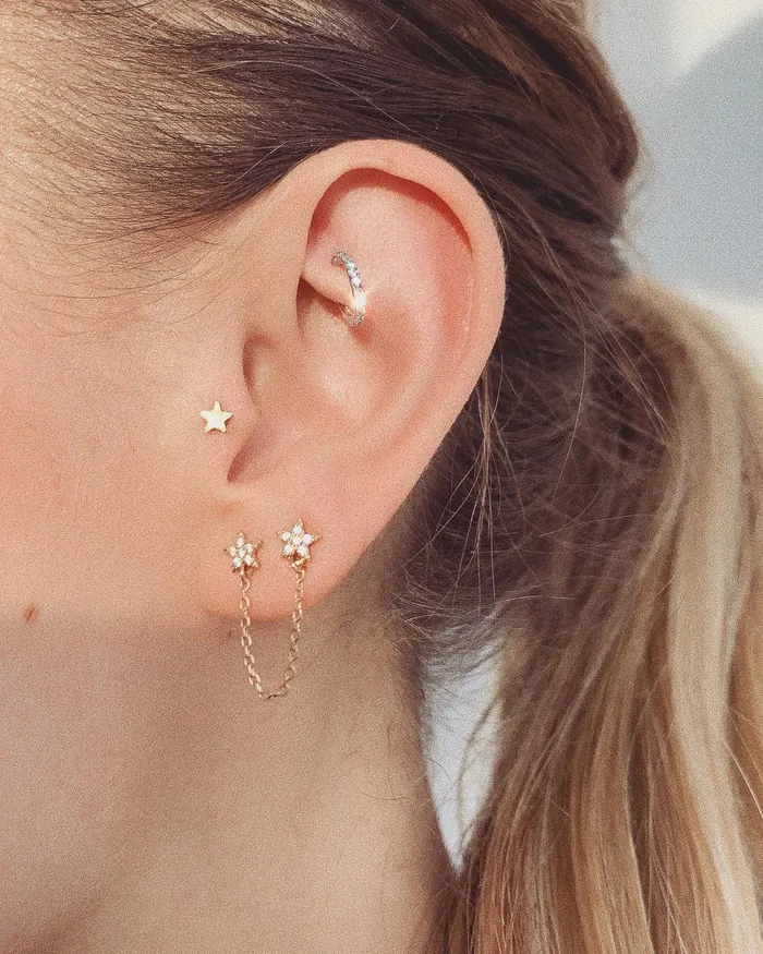 Maison Dore Jewelry Earrings MINI STAR PIERCING