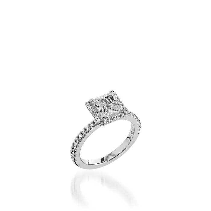 Majesty Princess Cut Yellow Gold Engagement Ring John Atencio Rings