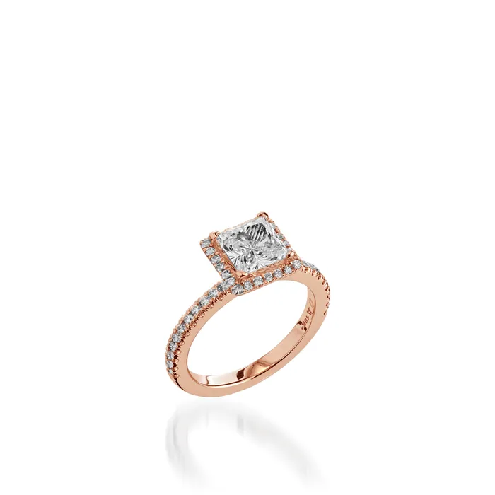 Majesty Princess Cut Yellow Gold Engagement Ring John Atencio Rings