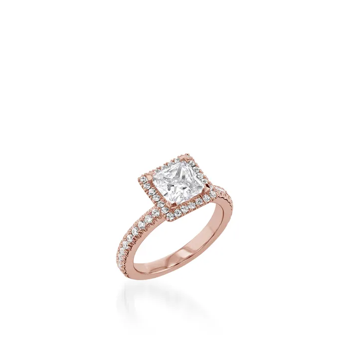 Majesty Princess Cut Yellow Gold Engagement Ring John Atencio Rings