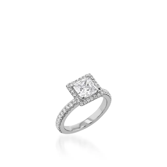 Majesty Princess Cut Yellow Gold Engagement Ring John Atencio Rings