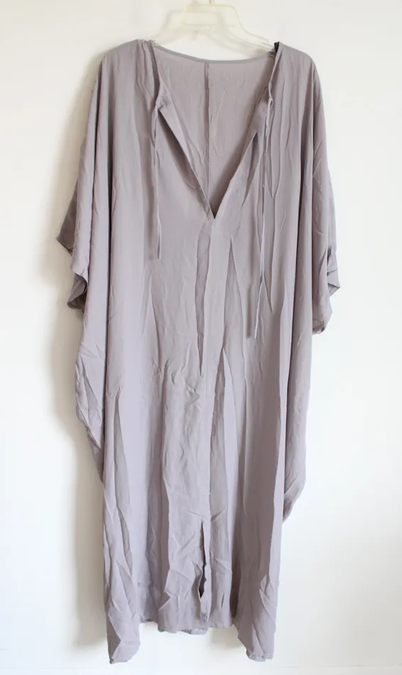 Mauve Chiffon Long Beach Cover Up 2XL Jubilee Thrift Earrings