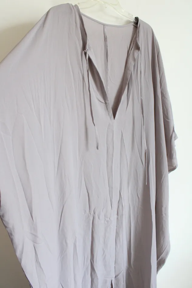 Mauve Chiffon Long Beach Cover Up 2XL Jubilee Thrift Earrings