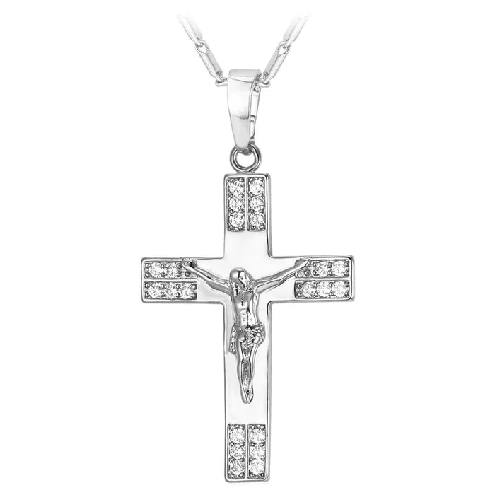 Mens Christian Necklace br Diamond Pendant Platinum Lords Guidance Necklaces