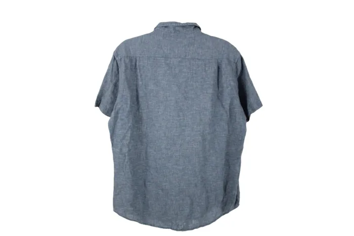 Merona Blue Greeon Linen Blend Shirt L Merona Rings