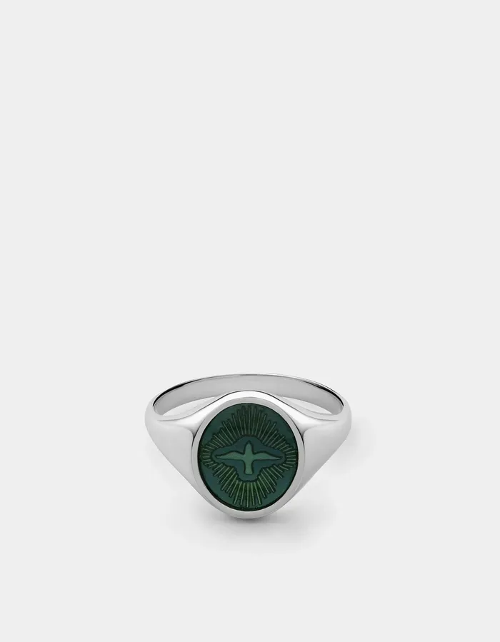 Miansai Rings Dove Ring wEnamel Sterling Silver