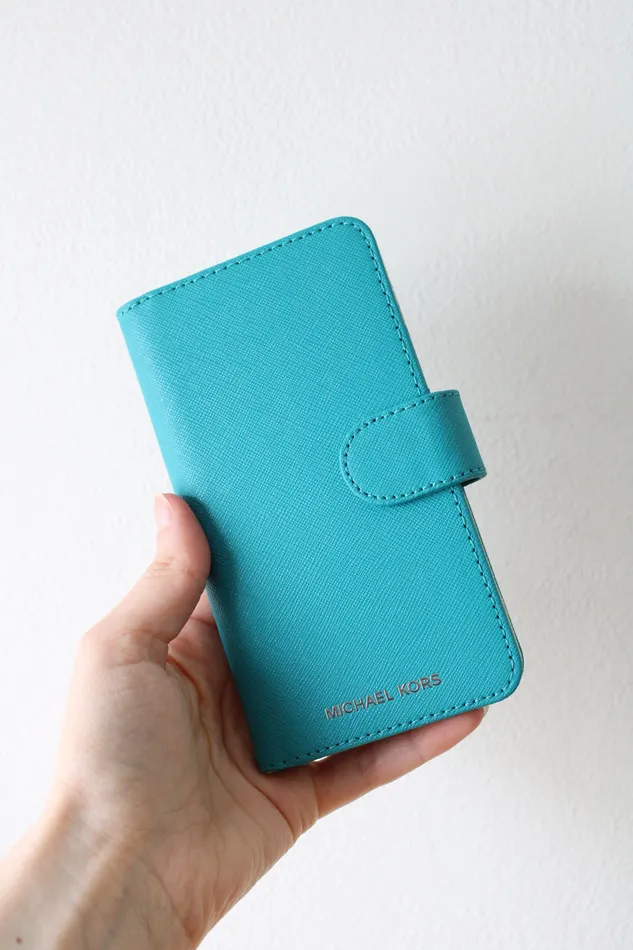 Michael Kors Necklaces Michael Kors Saffiano Leather Blue Folio Case For iPhone X
