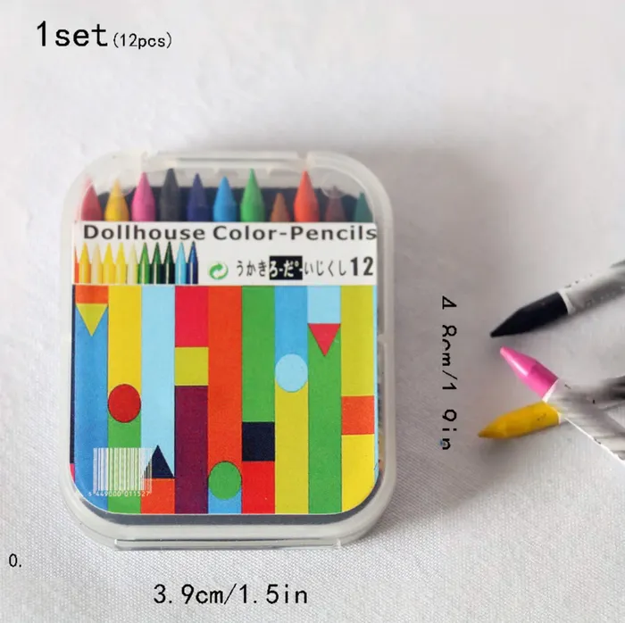 Miniature working Crayon set made from real crayons 16 Scale Doll Accessory Miniatures by NC Earrings