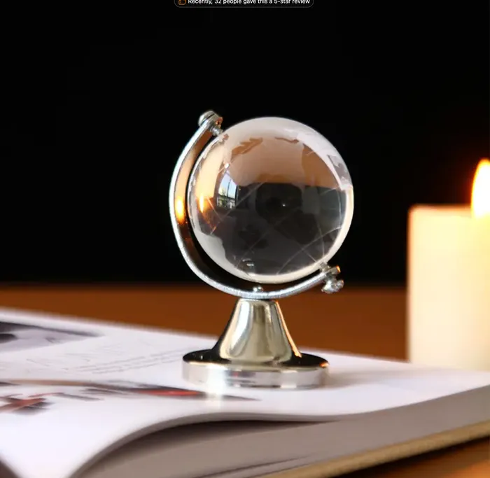 Miniatures by NC Earrings Miniature Glass Globe 16 Scale Doll Accessory