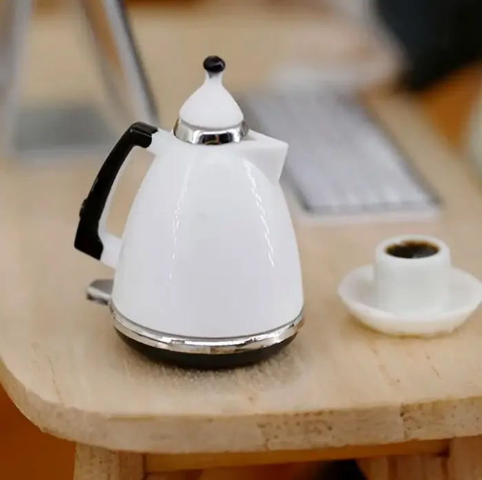 Miniatures by NC Rings Miniatures White Modern Kettle 1 12 Scale Dollhouse Accessory Miniatures by NC Rings Miniatures White Modern Kettle 1 12 Scale Dollhouse Accessory