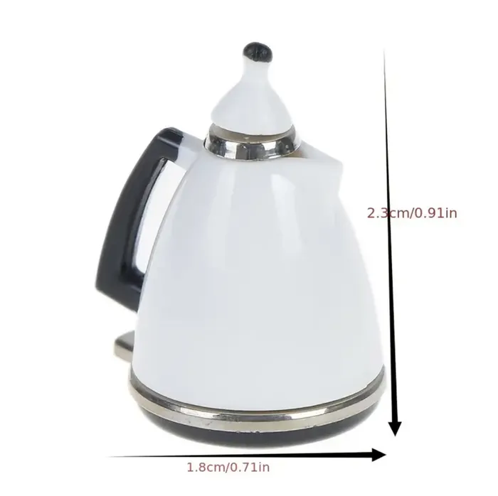 Miniatures by NC Rings Miniatures White Modern Kettle 1 12 Scale Dollhouse Accessory