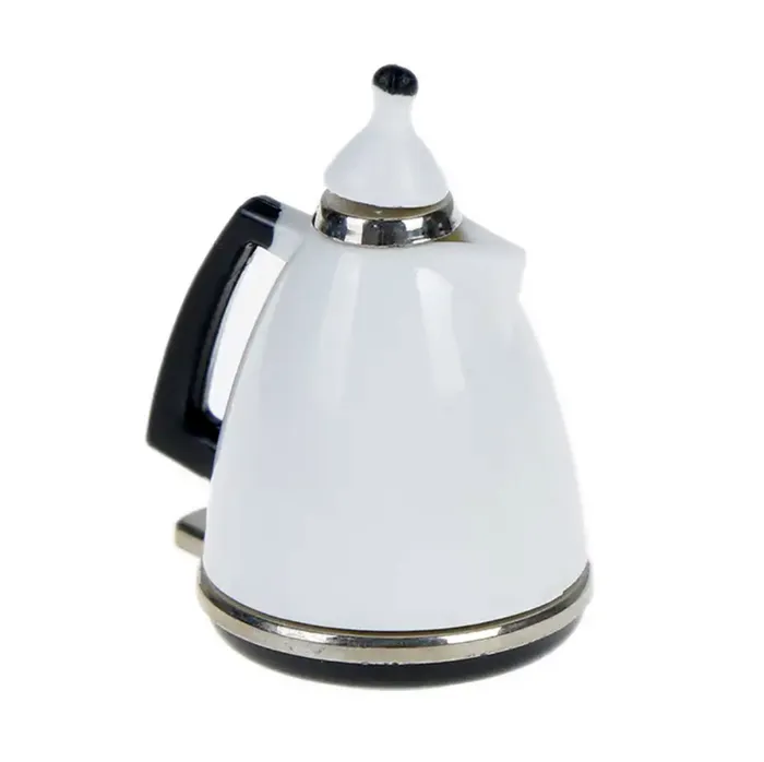 Miniatures by NC Rings Miniatures White Modern Kettle 1 12 Scale Dollhouse Accessory