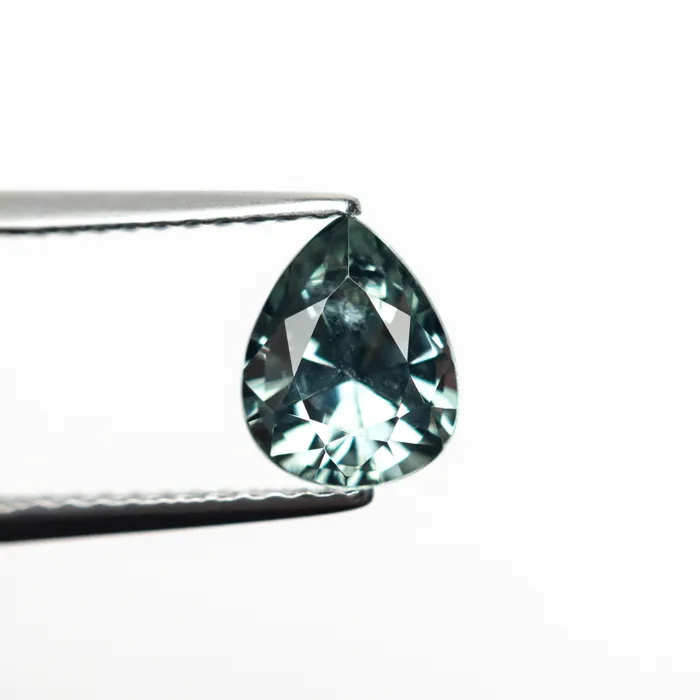 Misfit Gems Earrings GreenTeal Brilliant Sapphire 141ct Pear