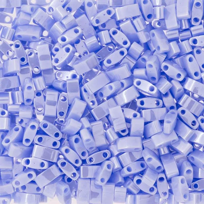 Miyuki Half Tila Beads HTL0446 Opaque Lt Periwinkle Luster Peppy Beads Earrings Miyuki Half Tila Beads HTL0446 Opaque Lt Periwinkle Luster Peppy Beads Earrings