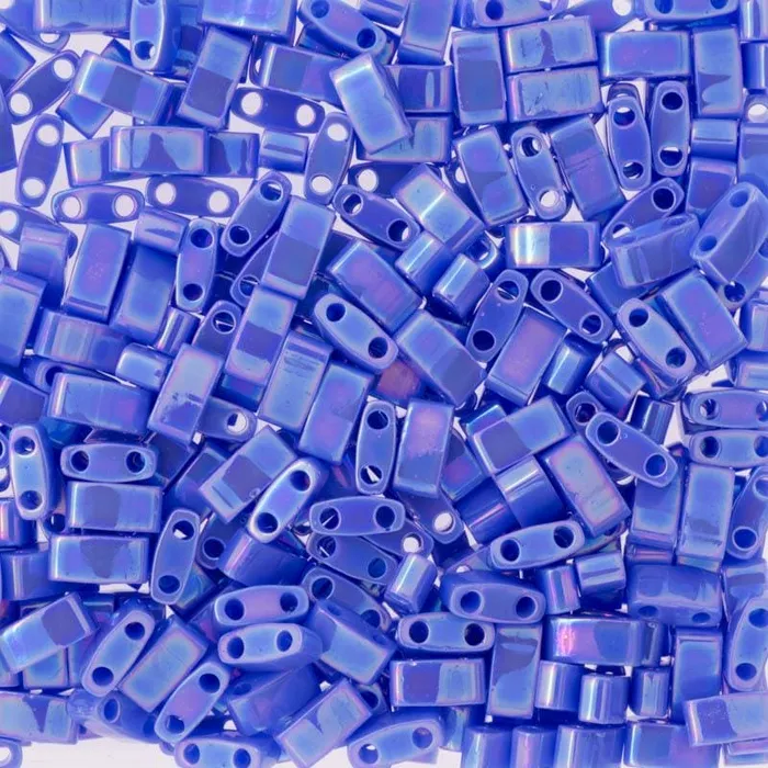 Miyuki Half Tila Beads HTL0483 Opaque Periwinkle AB Peppy Beads Earrings