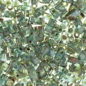 Miyuki Half Tila Beads HTL4506 Picasso Transparent Olivine Peppy Beads Earrings Miyuki Half Tila Beads HTL4506 Picasso Transparent Olivine Peppy Beads Earrings