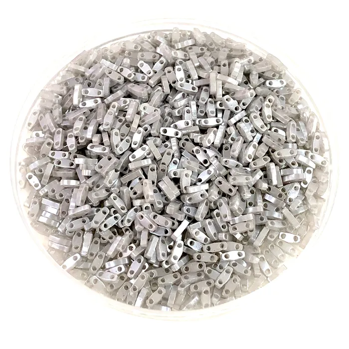 Miyuki Quarter Tila Beads 0526 Silver Grey Ceylon Peppy Beads Rings Miyuki Quarter Tila Beads 0526 Silver Grey Ceylon Peppy Beads Rings
