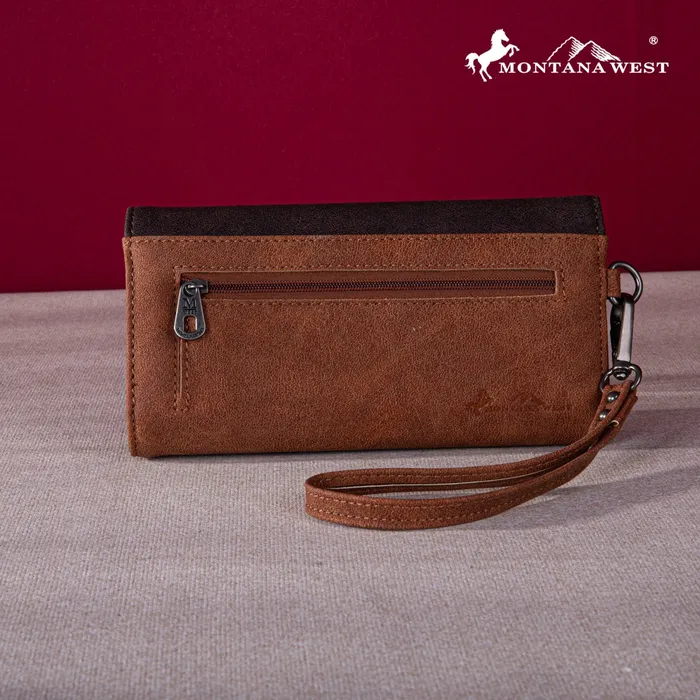 MONTANA WEST Earrings Montana West Embroidered Collection Wallet Brown