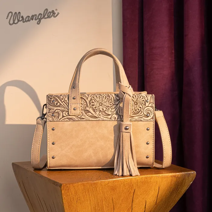 MONTANA WEST Earrings Wrangler Western Tooled Tote Crossbody Khaki