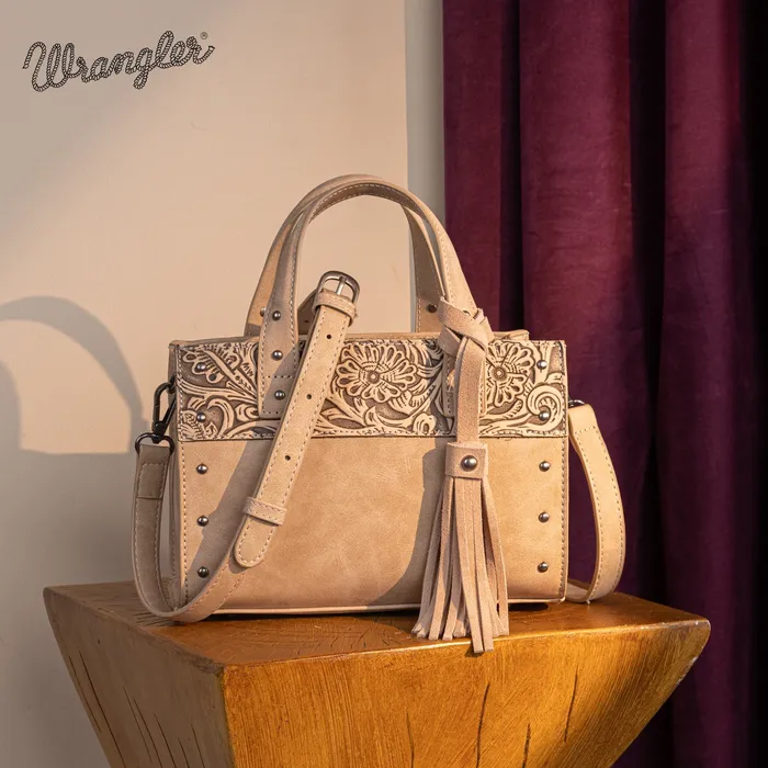 MONTANA WEST Earrings Wrangler Western Tooled Tote Crossbody Khaki