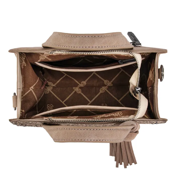 MONTANA WEST Earrings Wrangler Western Tooled Tote Crossbody Khaki