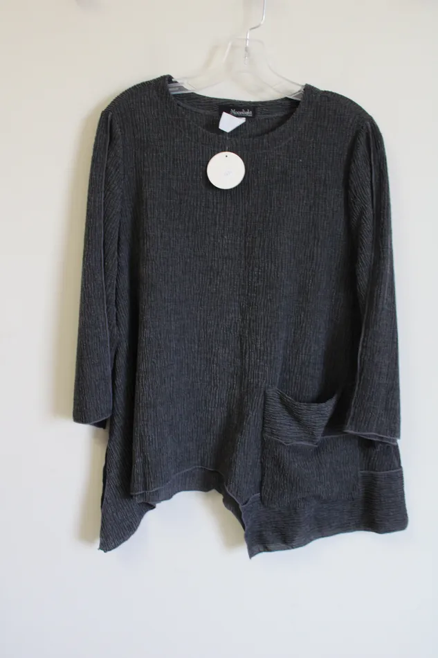 Moonlight Earrings NEW Moonlight YS Fashion Design Gray Textured Top