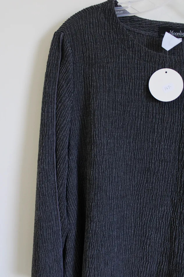 Moonlight Earrings NEW Moonlight YS Fashion Design Gray Textured Top