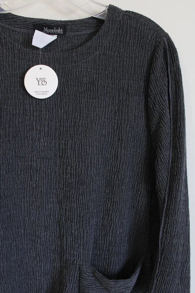 Moonlight Earrings NEW Moonlight YS Fashion Design Gray Textured Top