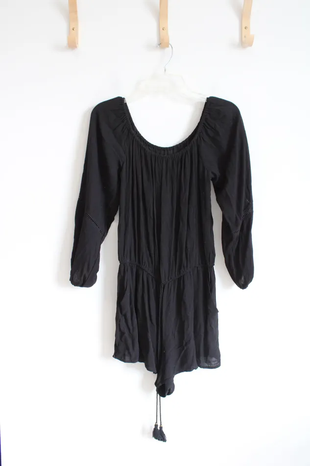 Mossimo Supply Co Rings Mossimo Black Wide Neck Romper M