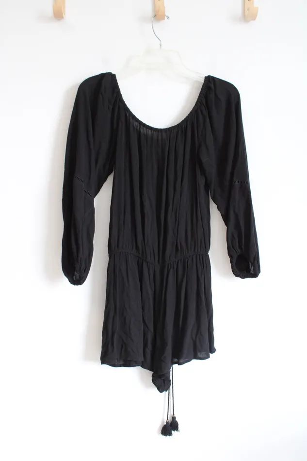 Mossimo Supply Co Rings Mossimo Black Wide Neck Romper M