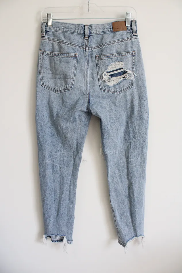Necklaces American Eagle American Eagle Distressed Light Wash Mom Jeans 4
