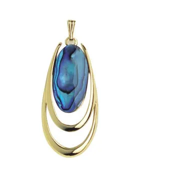 Necklaces ARIKINEWZEALAND Ariki Paua Ornate Oval Pendant