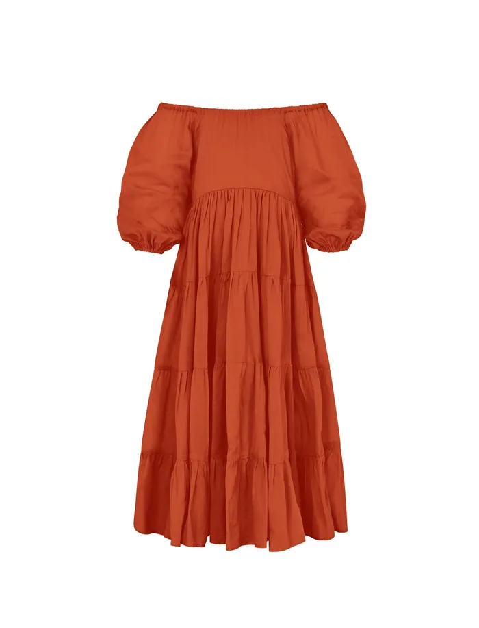 Necklaces Brielle Full Sleeve Tiered Little Girls Dress Erika Pea