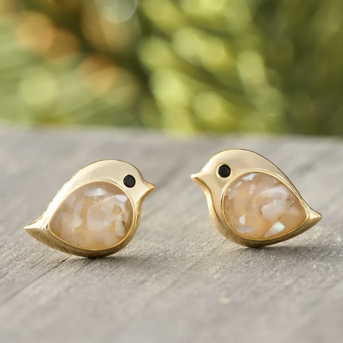 Necklaces Chadds Ford Jewelry Gold Sterling Silver Mother of Pearl Birdie Studs