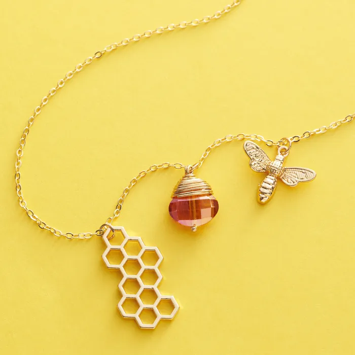 Necklaces Chadds Ford Jewelry Silver Crystal Honeycomb Necklace