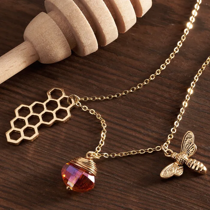 Necklaces Chadds Ford Jewelry Silver Crystal Honeycomb Necklace
