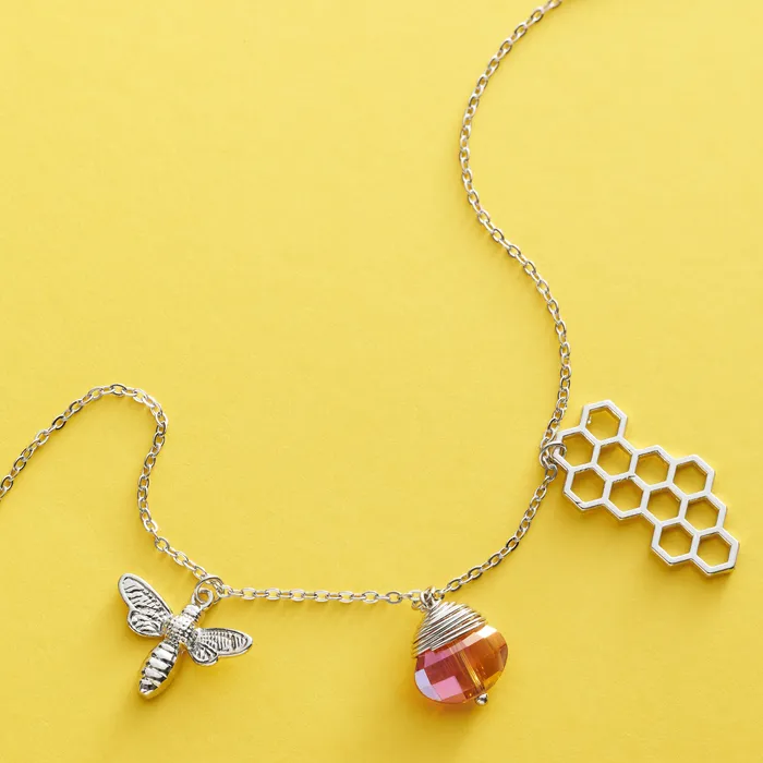 Necklaces Chadds Ford Jewelry Silver Crystal Honeycomb Necklace