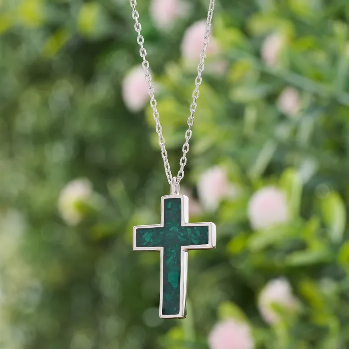Necklaces Chadds Ford Jewelry Sterling Silver Malachite Cross Necklace