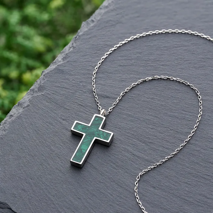 Necklaces Chadds Ford Jewelry Sterling Silver Malachite Cross Necklace