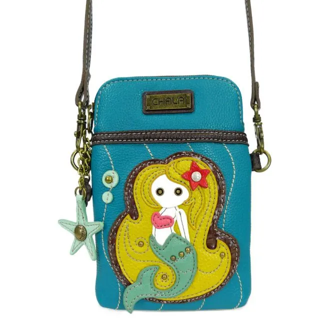 Necklaces Chala Cross Body Mermaid Cell Phone Purse Turquoise Blue CHALAGROUP Necklaces Chala Cross Body Mermaid Cell Phone Purse Turquoise Blue CHALAGROUP