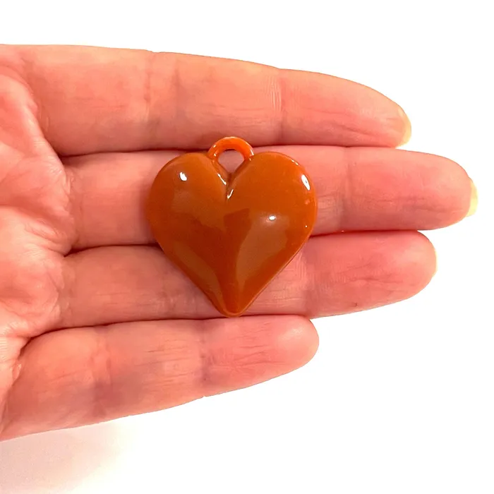 Necklaces Cinnamon Acrylic Heart Large Pendant Acrylic Heart Pendant Peppy Beads