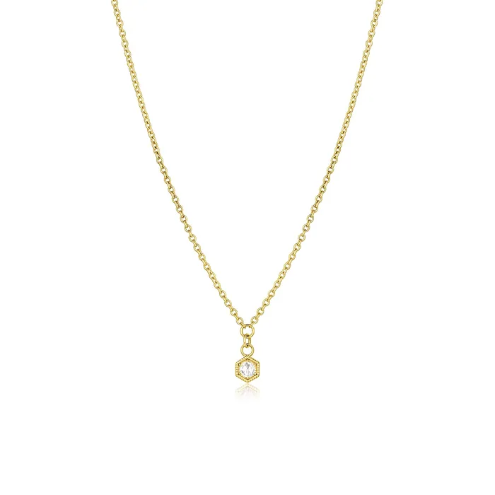 Necklaces Consider the Wldflwrs Rose Cut Diamond Hexagon Drop Necklace 4mm