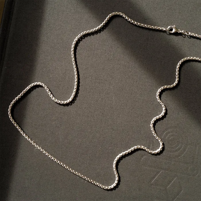 Necklaces Consider the Wldflwrs Silver 25mm Box Chain Necklace Necklaces Consider the Wldflwrs Silver 25mm Box Chain Necklace