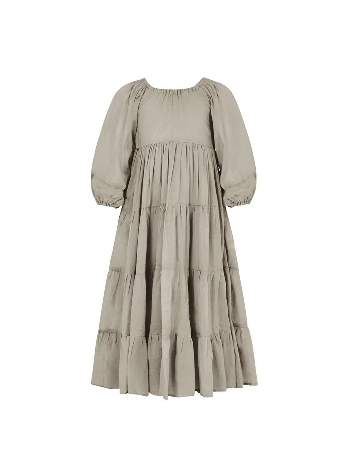 Necklaces Erika Pea Brielle Full Sleeve Tiered Little Girls Dress