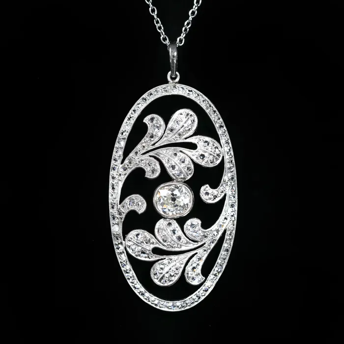 Necklaces Estate Platinum 210 CTW Diamond Pendant Rodriguez and Sons Estate Jewelers Inc Necklaces Estate Platinum 210 CTW Diamond Pendant Rodriguez and Sons Estate Jewelers Inc