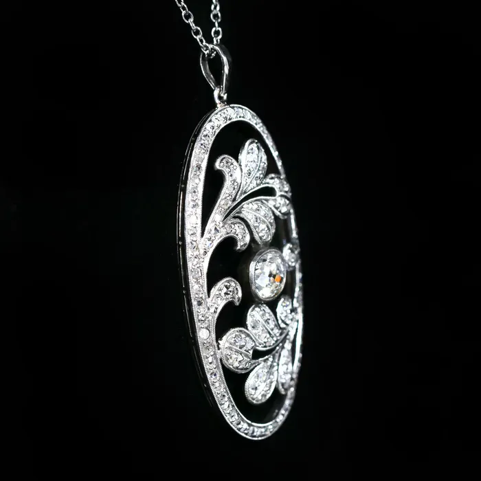 Necklaces Estate Platinum 210 CTW Diamond Pendant Rodriguez and Sons Estate Jewelers Inc